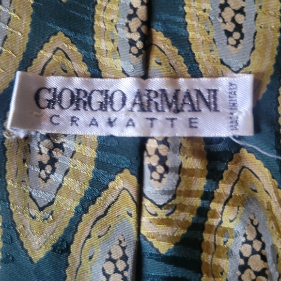 Givenchy Teal and Yellow Patterned Tie - Picture 6 of 9